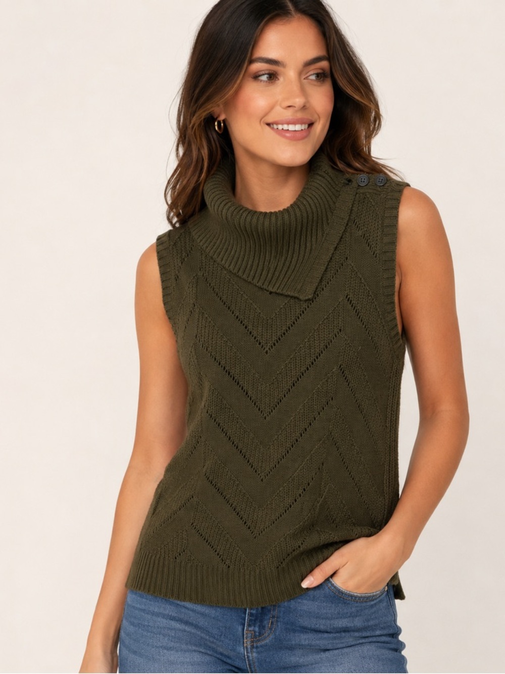 Banana Republic Sleeveless Turtleneck Knit Tunic Medium